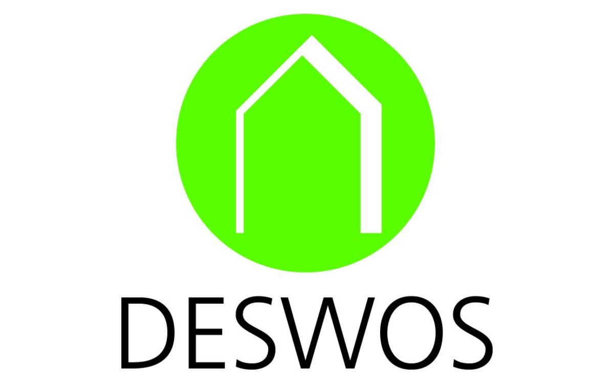 Member of the German Development Aid for Social Housing and Settlement e.V. DESWOS Logo of the German Development Aid for Social Housing and Settlement DESWOS e.V.: Bright green circle with the white outlines of a house in it.